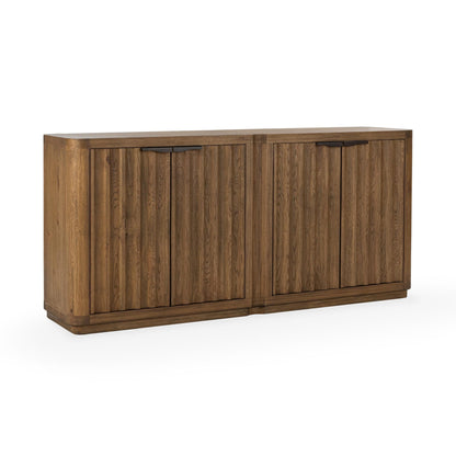 Tan Oak Oak Veneer Buffets & Cabinet Labelle Four-Door Buffet Collection
