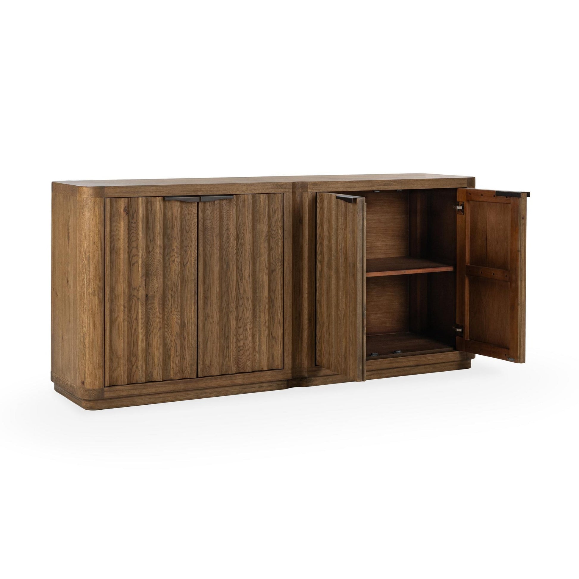 Tan Oak Oak Veneer Buffets & Cabinet Labelle Four-Door Buffet Collection