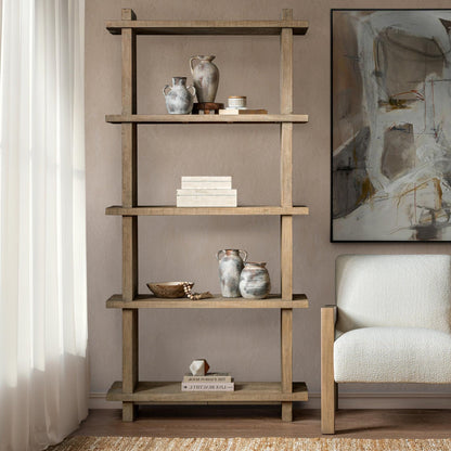 Natural Clay Reclaimed Pine Bookcase Karlla Bookshelf Collection