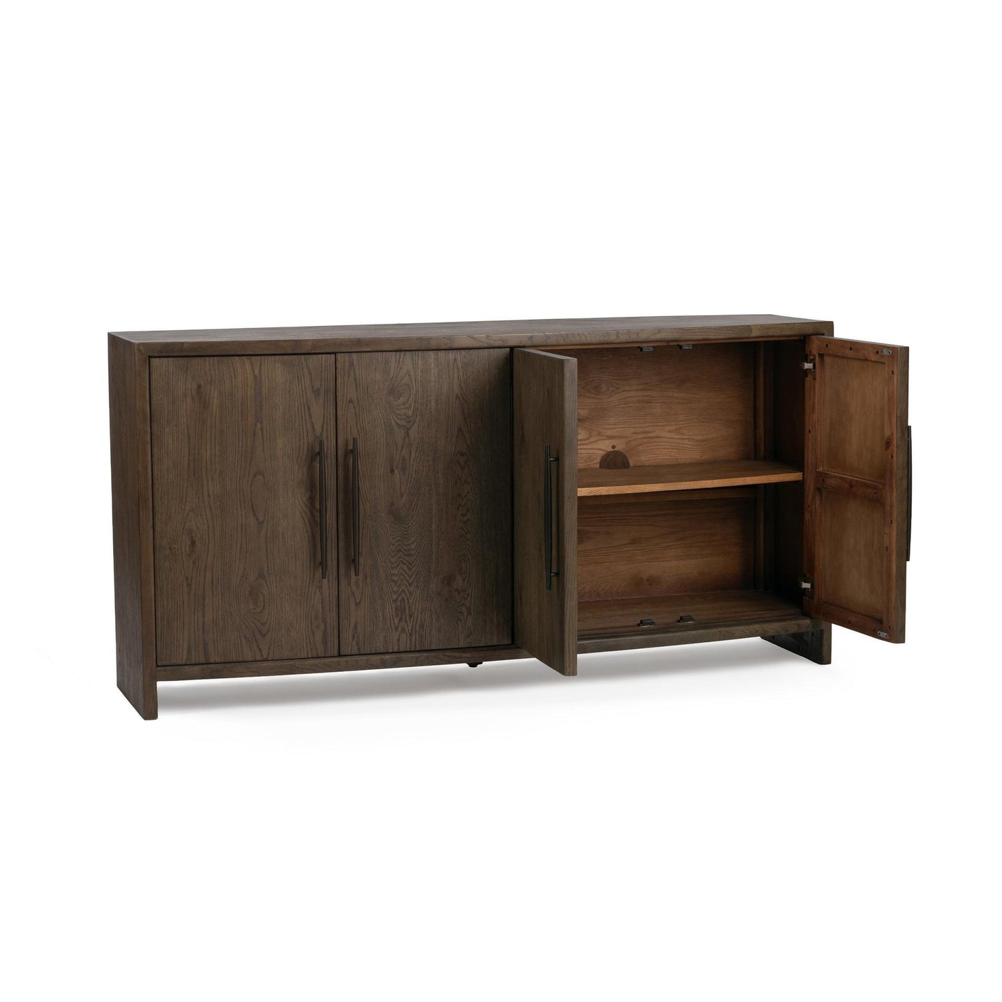 Soft Cocoa Oak Veneer Buffets & Cabinet Estelle Four-Door Buffet Collection