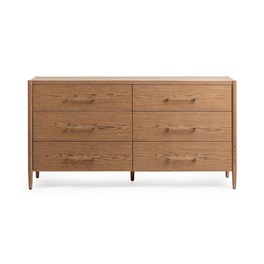 Napa Grove Oak Veneer Dresser Alisen Six-Drawer Dresser Collection