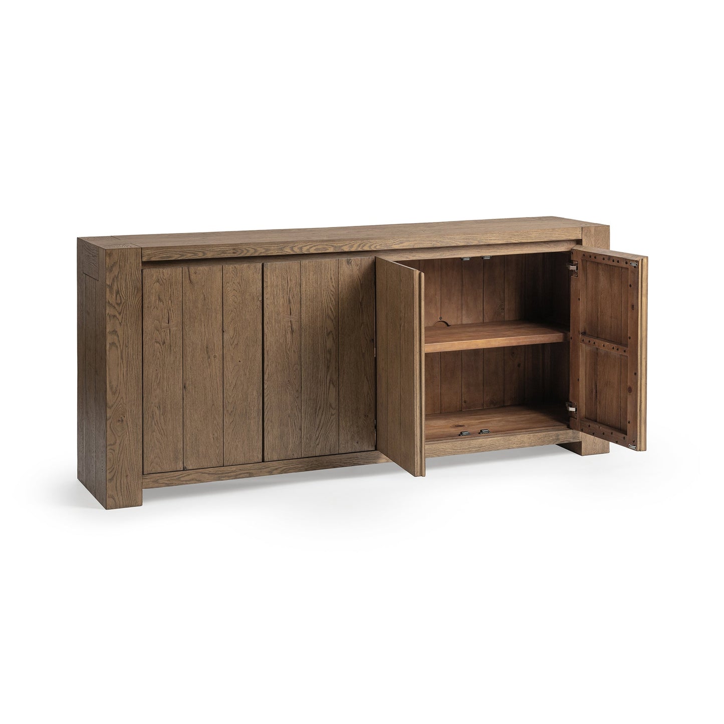 Cafe Brown Reclaimed Oak Buffets & Cabinet Bristol Four-Door Cabinet Collection