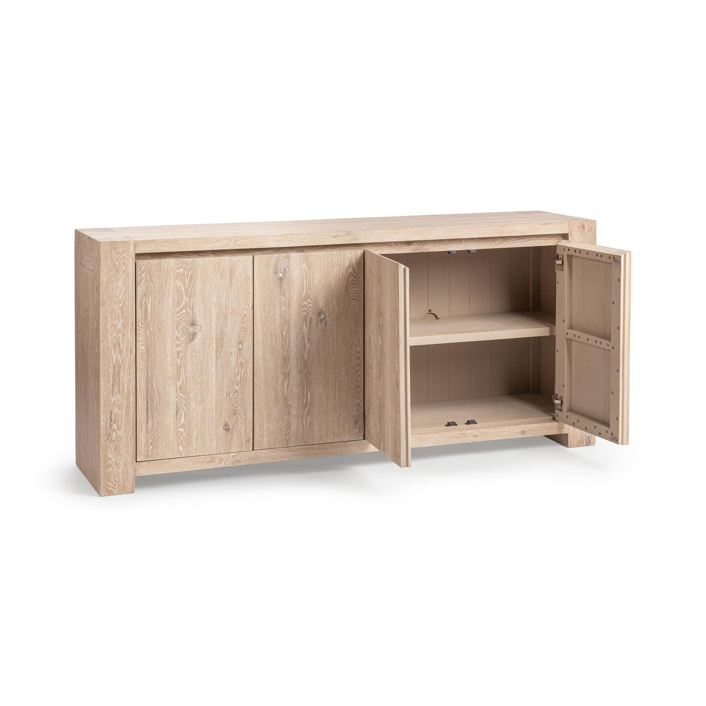 Aged Cream Reclaimed Oak Buffets & Cabinet Bristol Four-Door Cabinet Collection