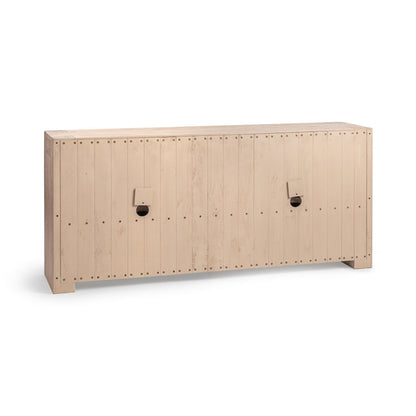 Aged Cream Reclaimed Oak Buffets & Cabinet Bristol Four-Door Cabinet Collection