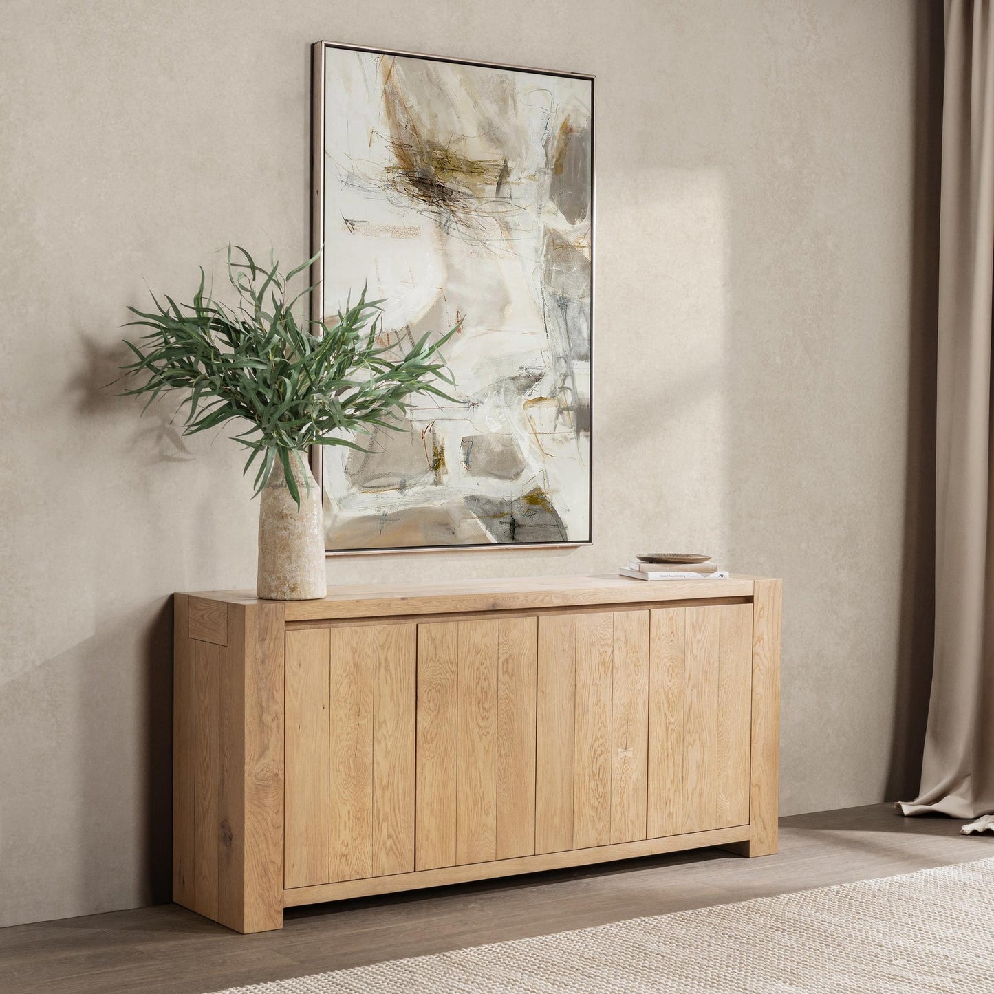 Coastal Haven Reclaimed Oak Buffets & Cabinet Bristol Four-Door Cabinet Collection