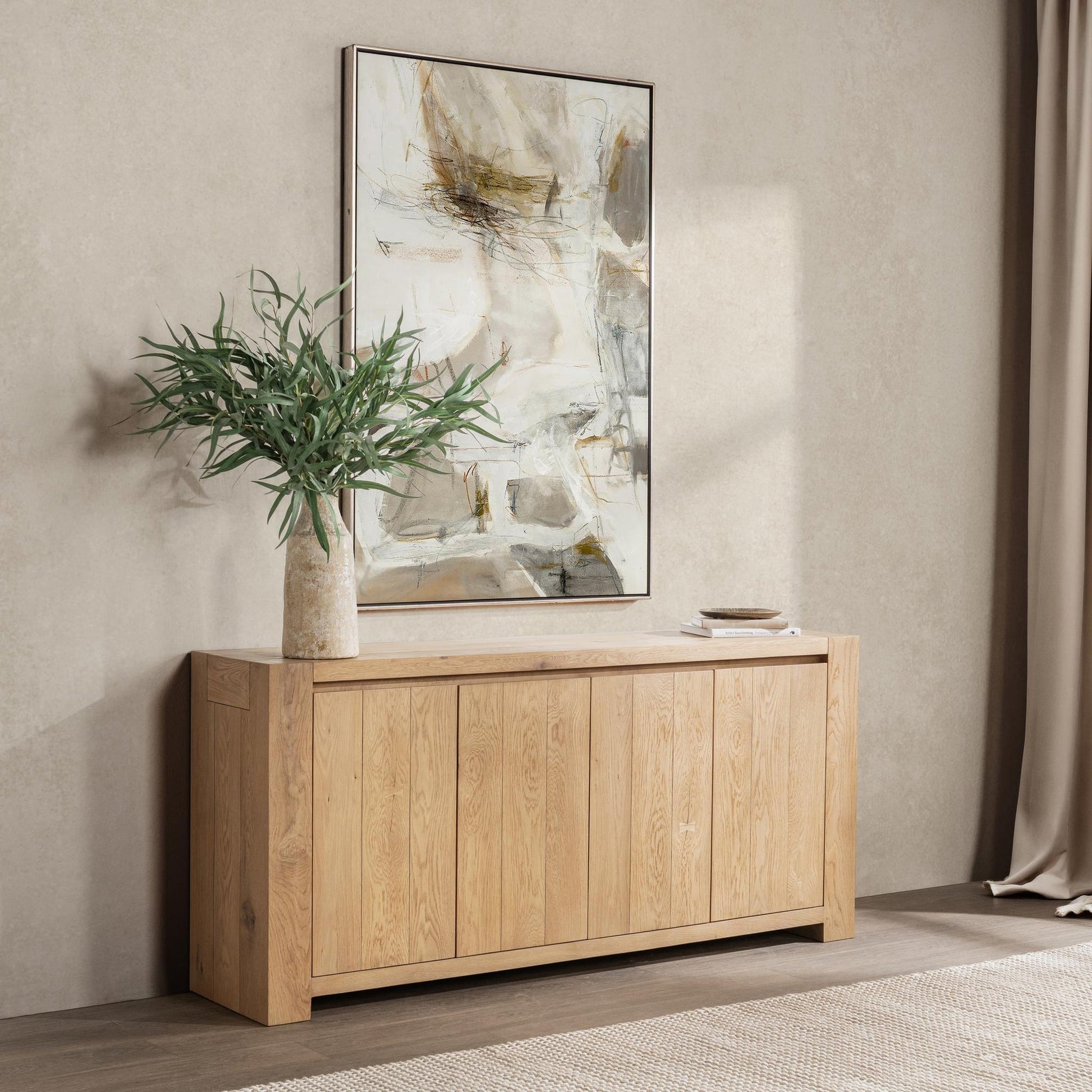 Coastal Haven Reclaimed Oak Buffets & Cabinet Bristol Four-Door Cabinet Collection