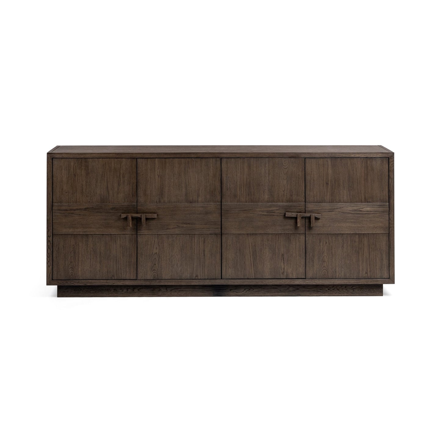 Havana Brown Oak Veneer Buffets & Cabinet Oakridge Four-Door Cabinet Collection