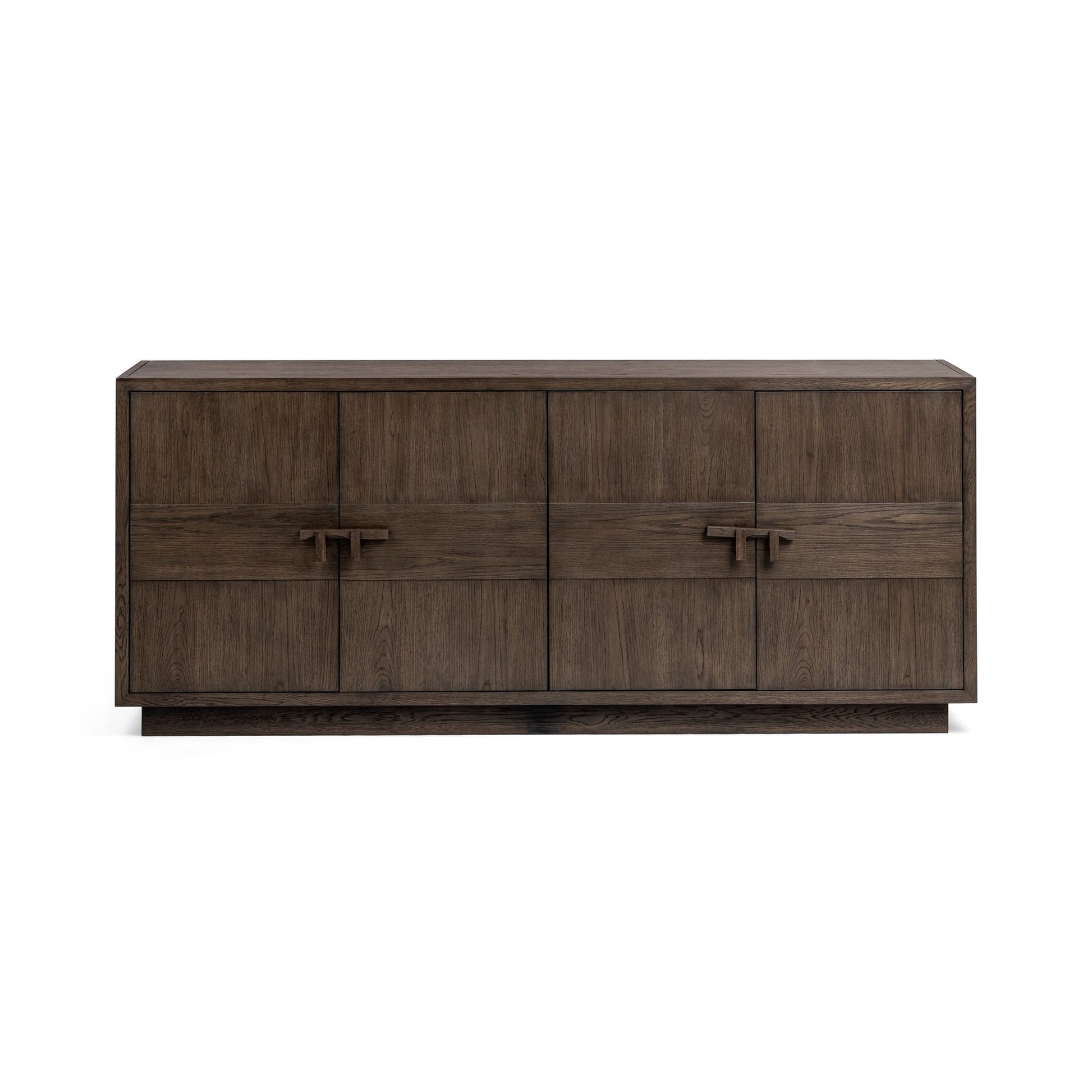 Havana Brown Oak Veneer Buffets & Cabinet Oakridge Four-Door Cabinet Collection