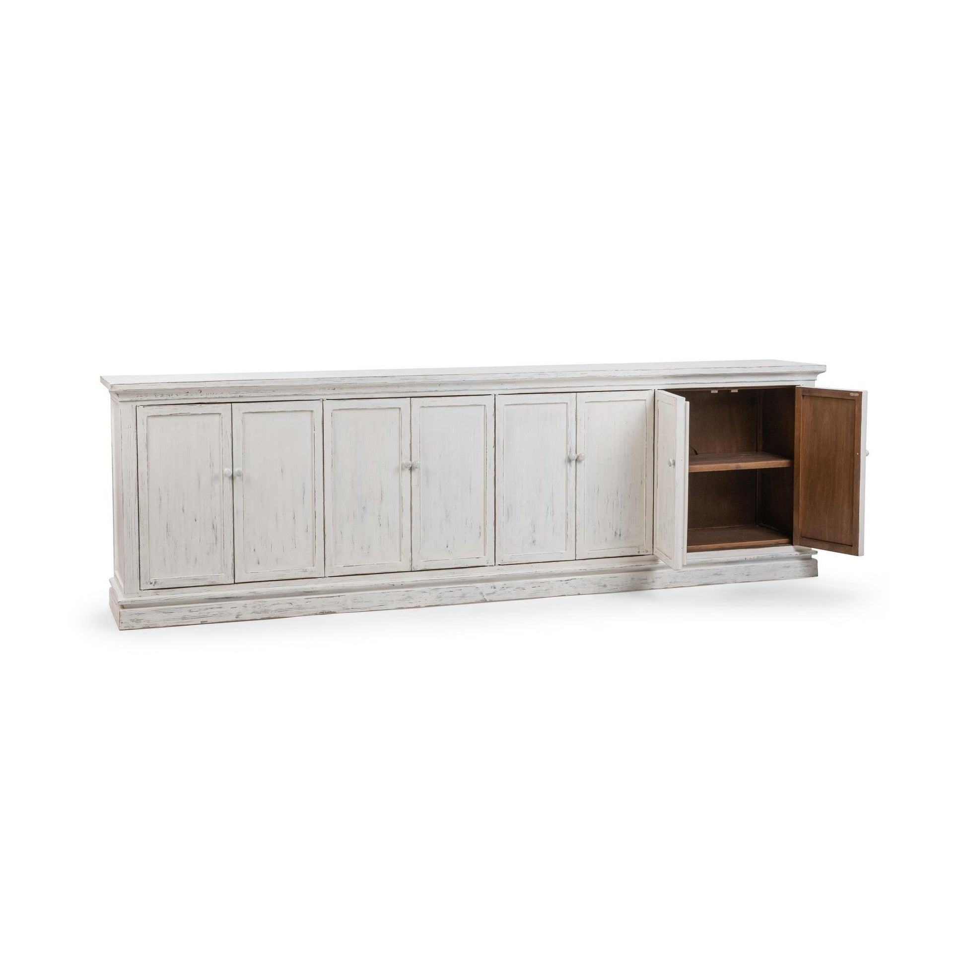 Shorline Wash Reclaimed Pine Buffets & Cabinet Elmer Eight-Door Cabinet Collection