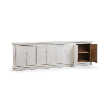 Shorline Wash Reclaimed Pine Buffets & Cabinet Elmer Eight-Door Cabinet Collection