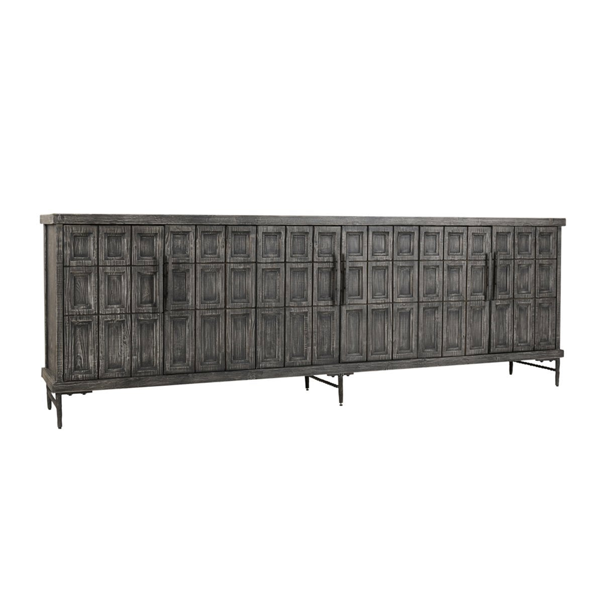 Timeworn Black Reclaimed Pine Buffets & Cabinet Willmark Six-Door Cabinet Collection