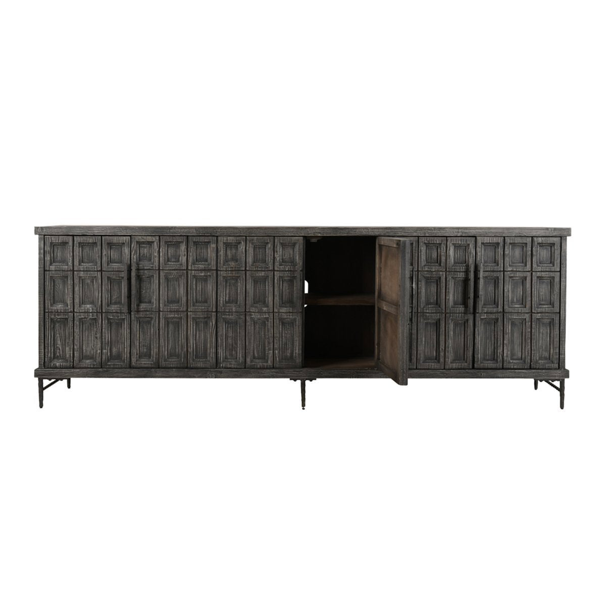 Timeworn Black Reclaimed Pine Buffets & Cabinet Willmark Six-Door Cabinet Collection