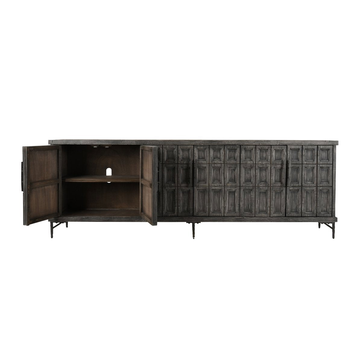 Timeworn Black Reclaimed Pine Buffets & Cabinet Willmark Six-Door Cabinet Collection