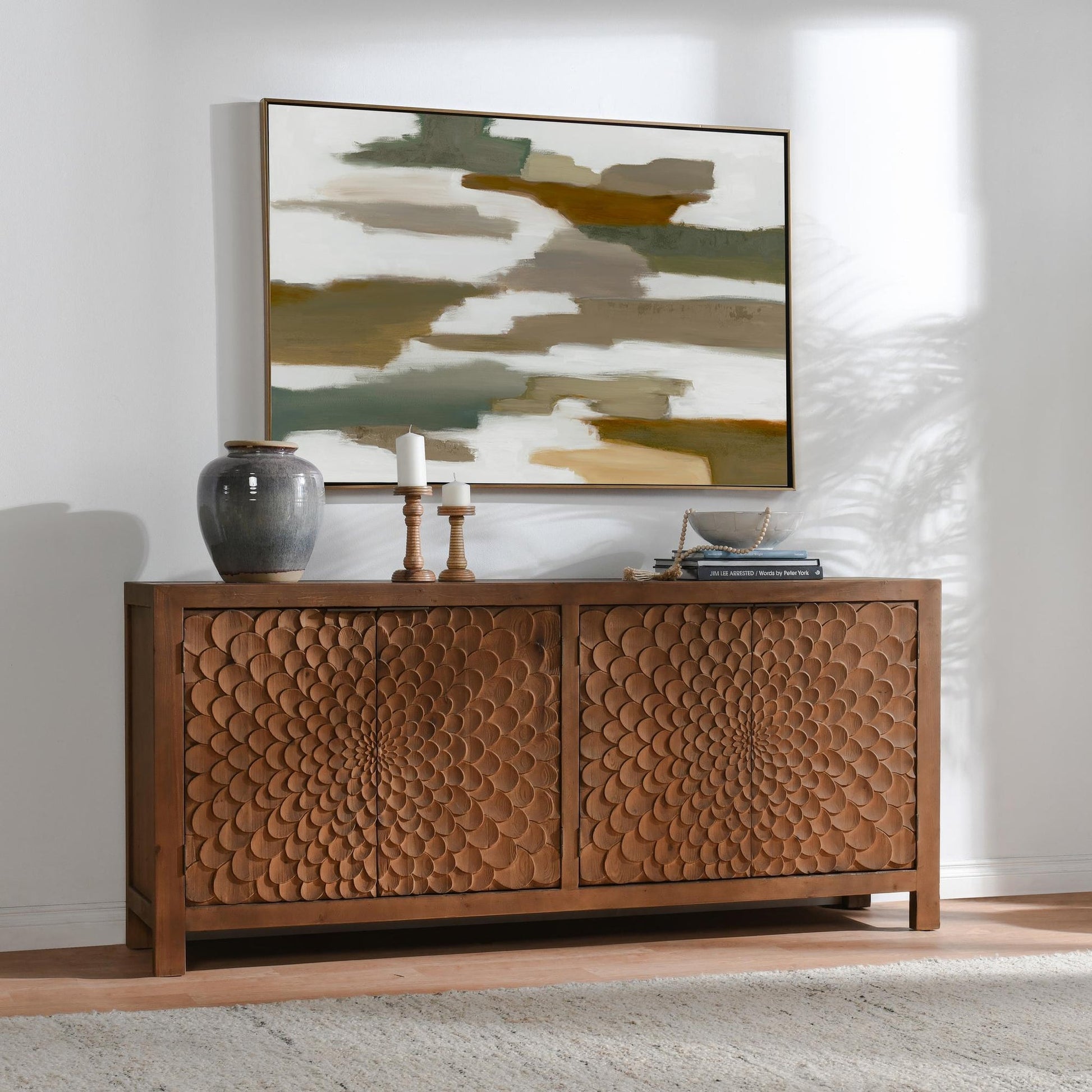 Brown Reclaimed Pine Buffets & Cabinet Astrid Four-Door Buffet Collection