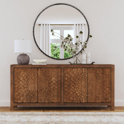 Brown Reclaimed Pine Buffets & Cabinet Astrid Four-Door Buffet Collection