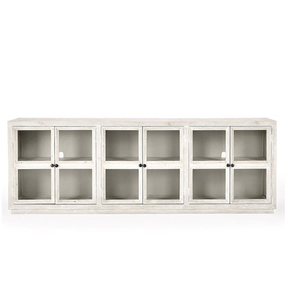 Timeworn Cream Reclaimed Pine Buffets & Cabinet Selma Six-Door Cabinet Collection