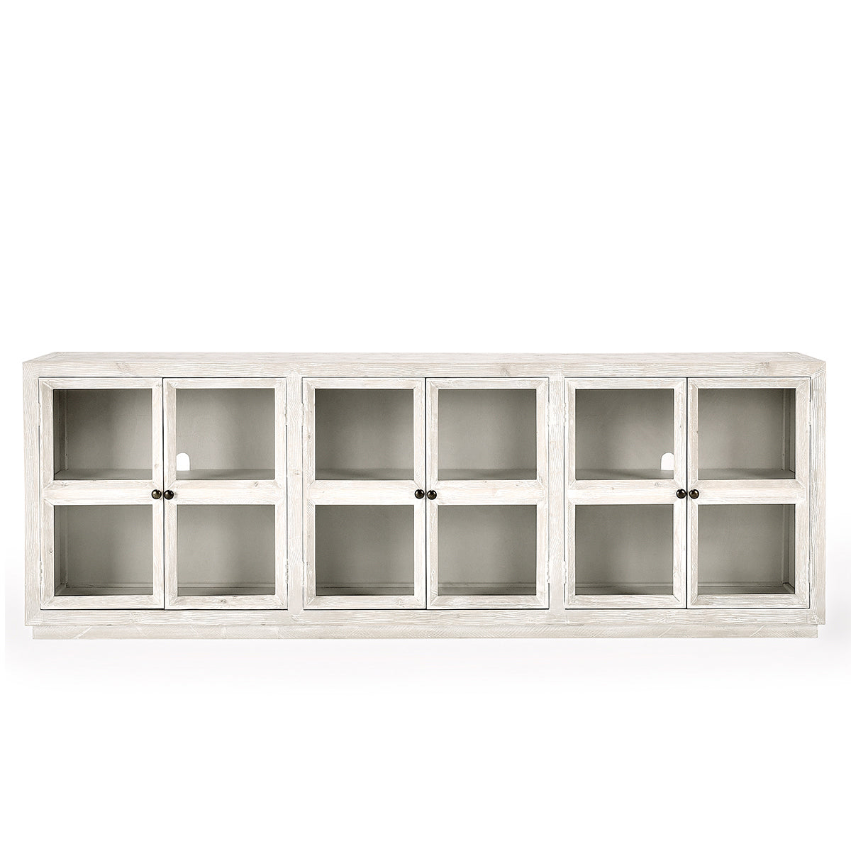 Timeworn Cream Reclaimed Pine Buffets & Cabinet Selma Six-Door Cabinet Collection