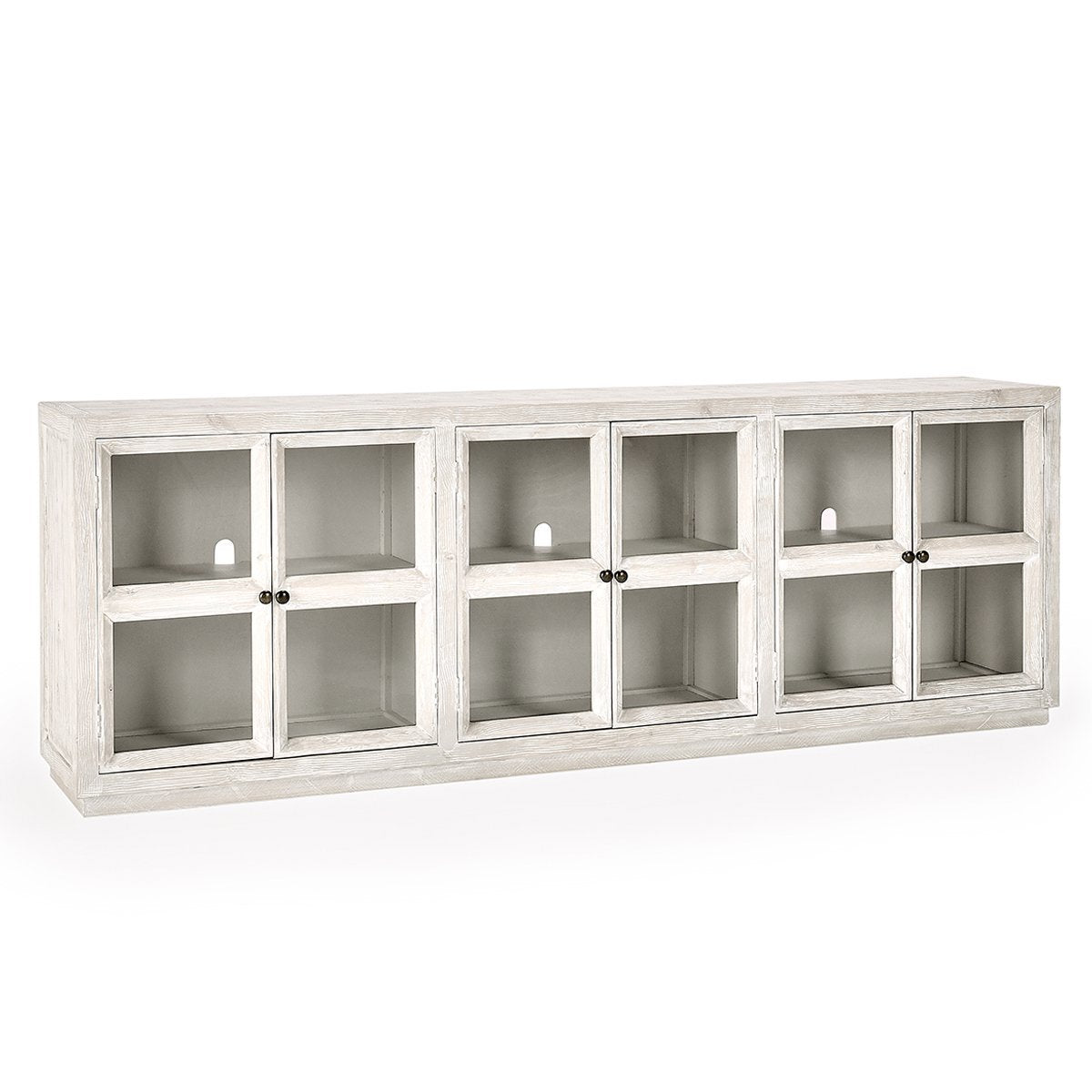 Timeworn Cream Reclaimed Pine Buffets & Cabinet Selma Six-Door Cabinet Collection
