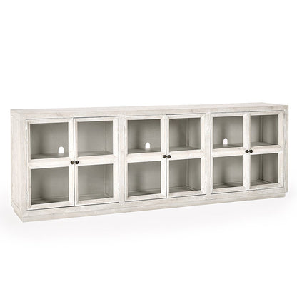 Timeworn Cream Reclaimed Pine Buffets & Cabinet Selma Six-Door Cabinet Collection
