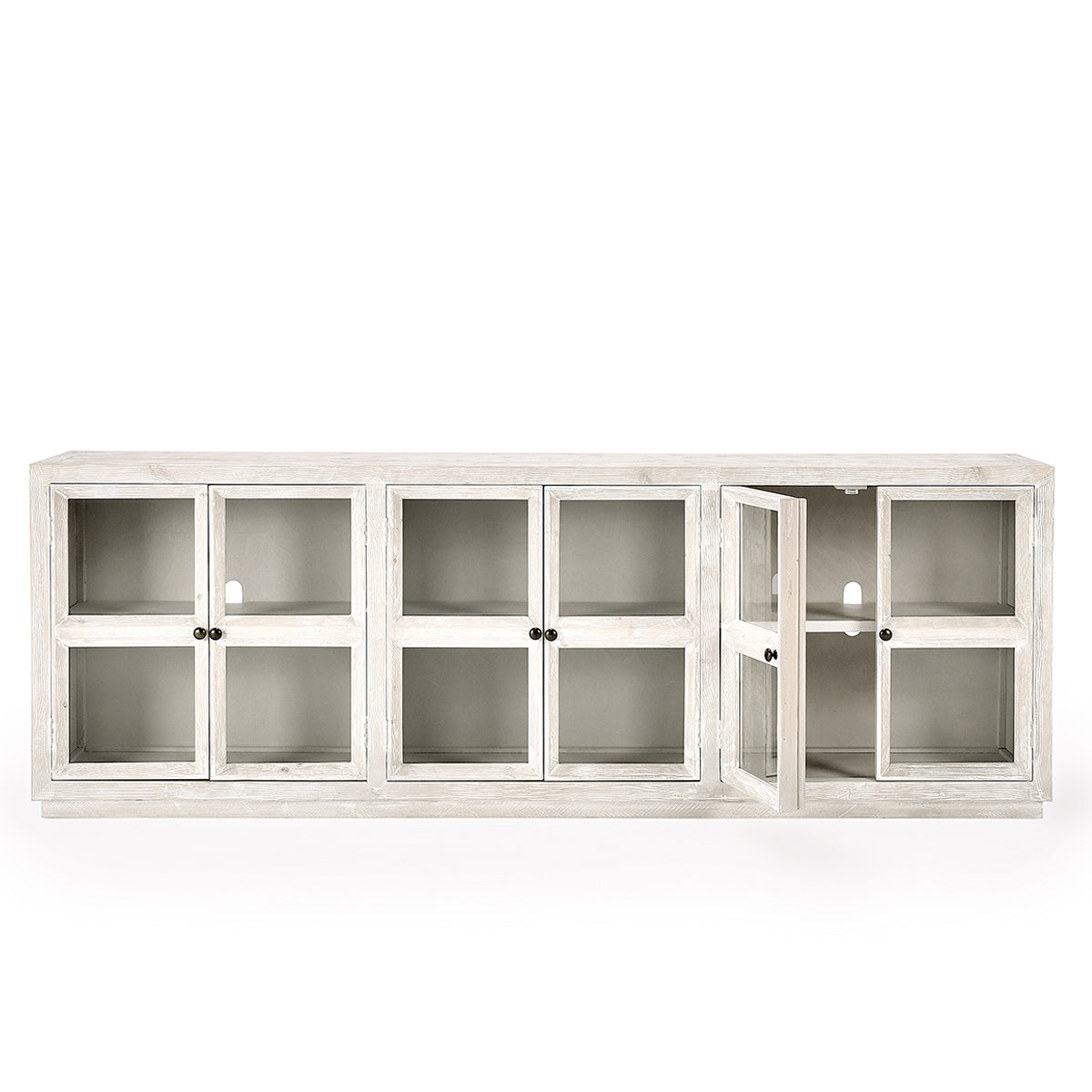 Timeworn Cream Reclaimed Pine Buffets & Cabinet Selma Six-Door Cabinet Collection