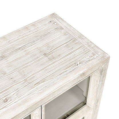 Timeworn Cream Reclaimed Pine Buffets & Cabinet Selma Six-Door Cabinet Collection