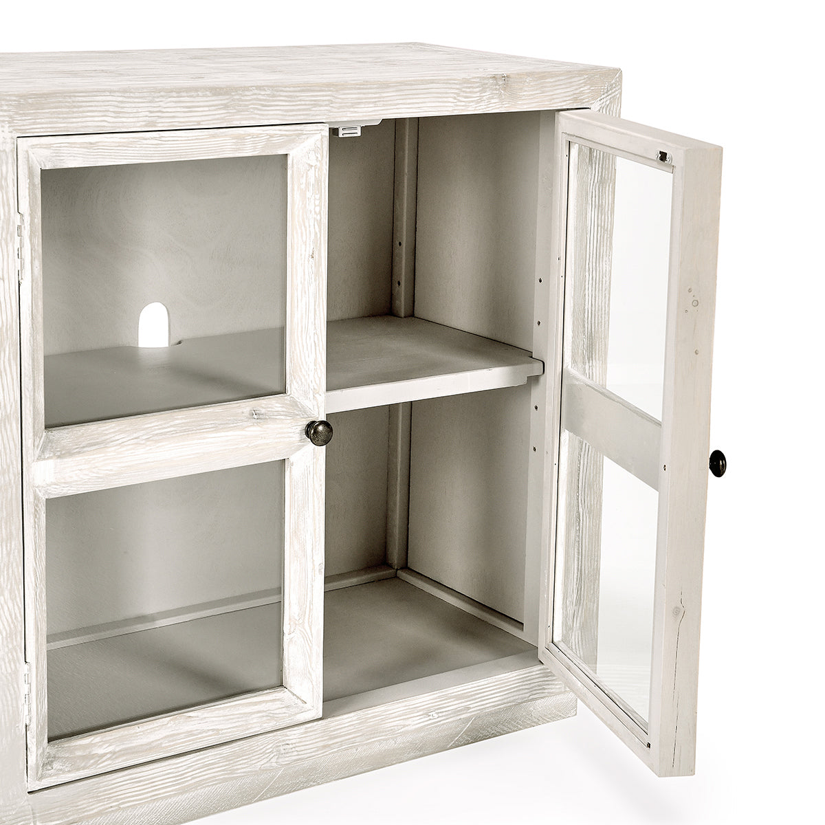 Timeworn Cream Reclaimed Pine Buffets & Cabinet Selma Six-Door Cabinet Collection