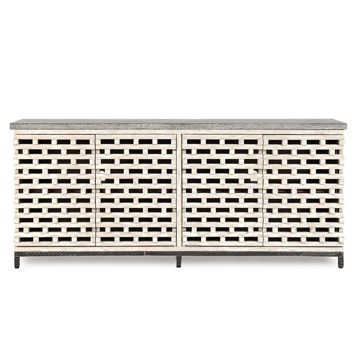 Vintage Cream Blue Stone Buffets & Cabinet Virginia Four-Door Cabinet Collection