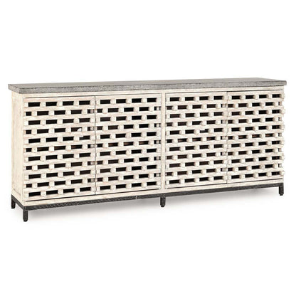 Vintage Cream Blue Stone Buffets & Cabinet Virginia Four-Door Cabinet Collection