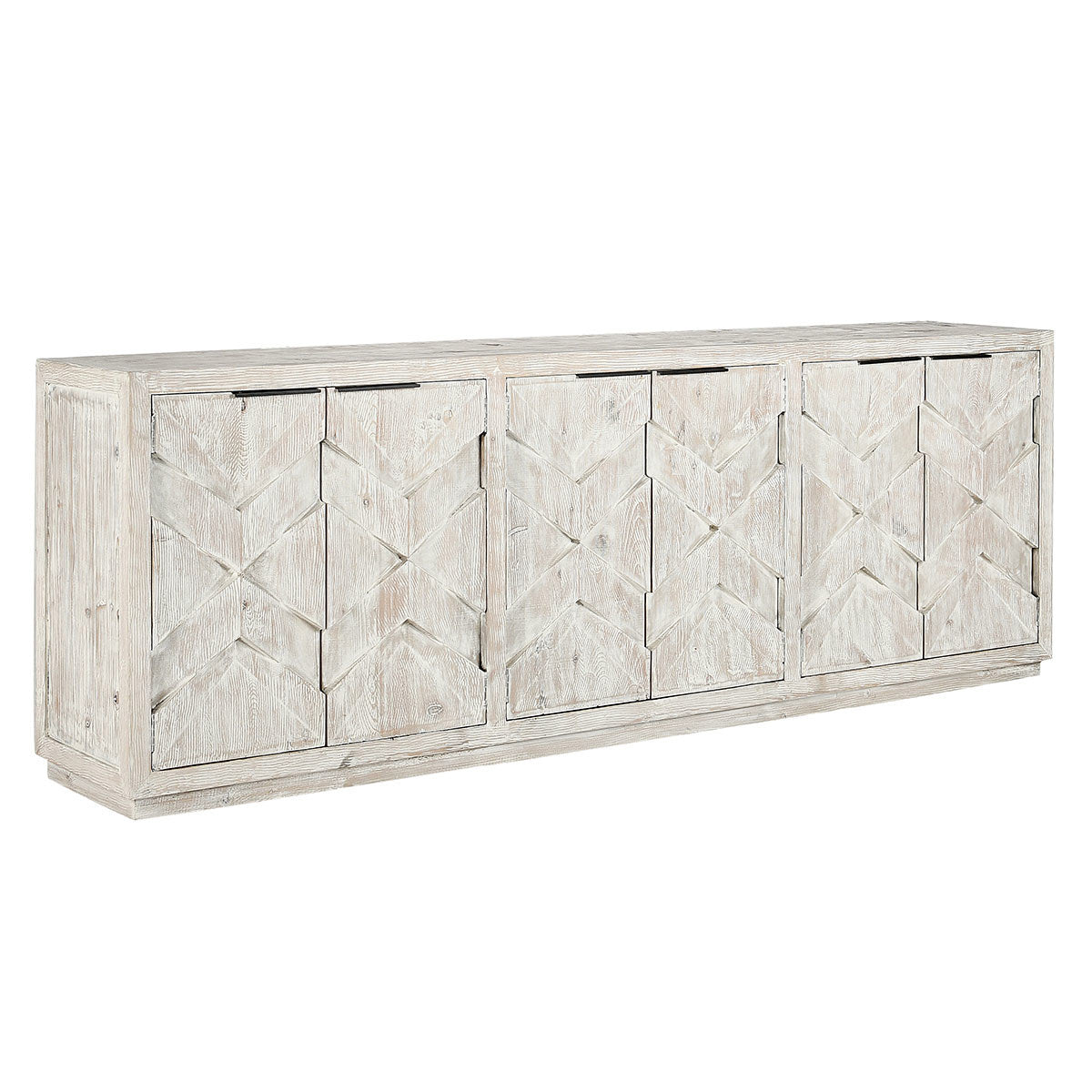 Vintage Cream Reclaimed Pine Buffets & Cabinet Frederick Six-Door Cabinet Collection