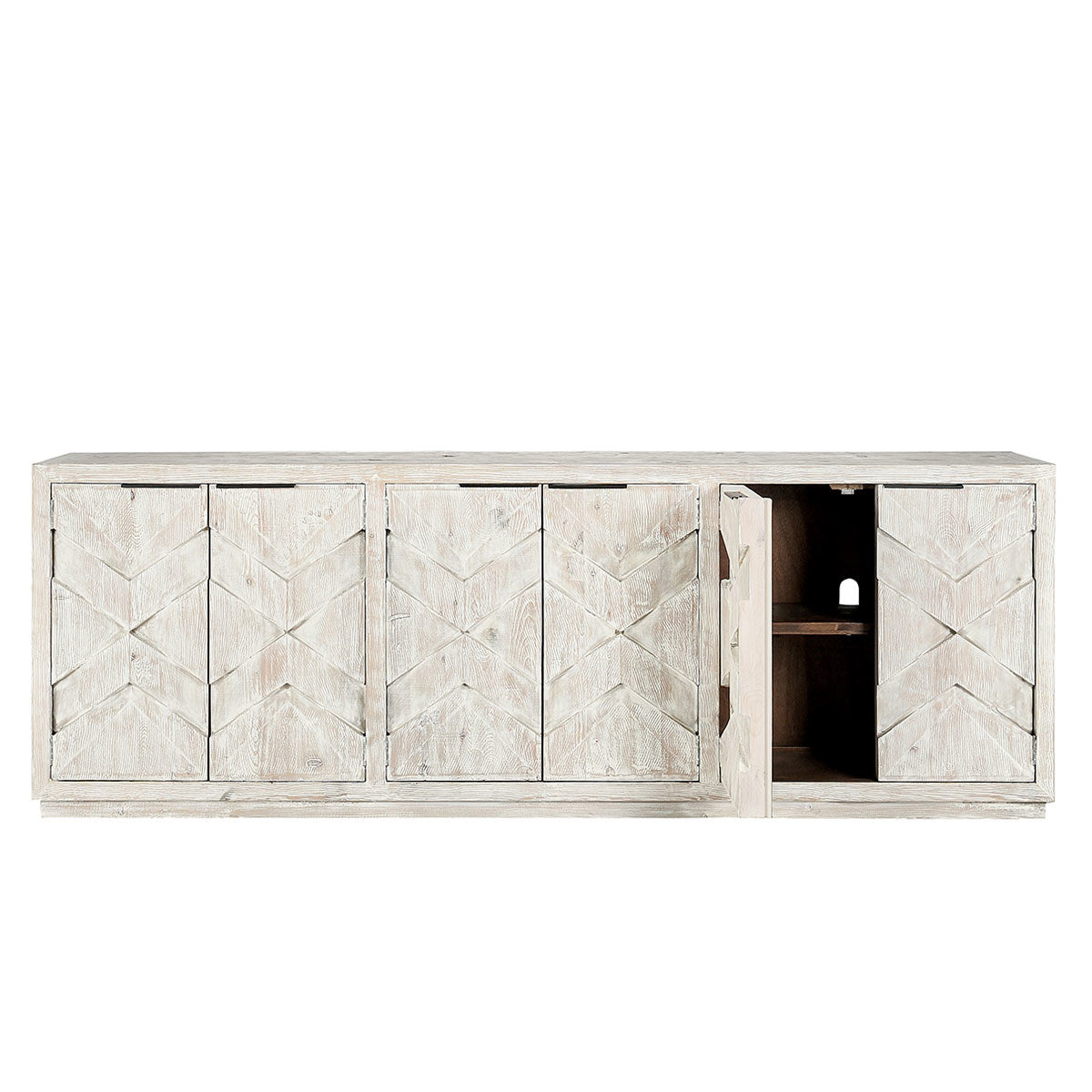 Vintage Cream Reclaimed Pine Buffets & Cabinet Frederick Six-Door Cabinet Collection