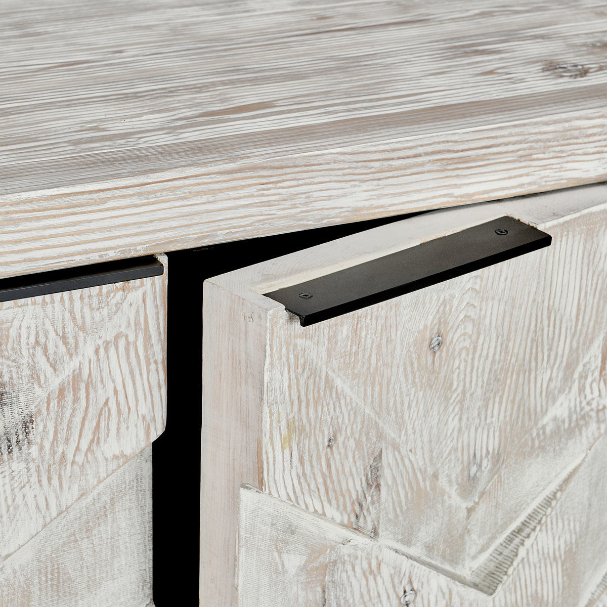 Vintage Cream Reclaimed Pine Buffets & Cabinet Frederick Six-Door Cabinet Collection