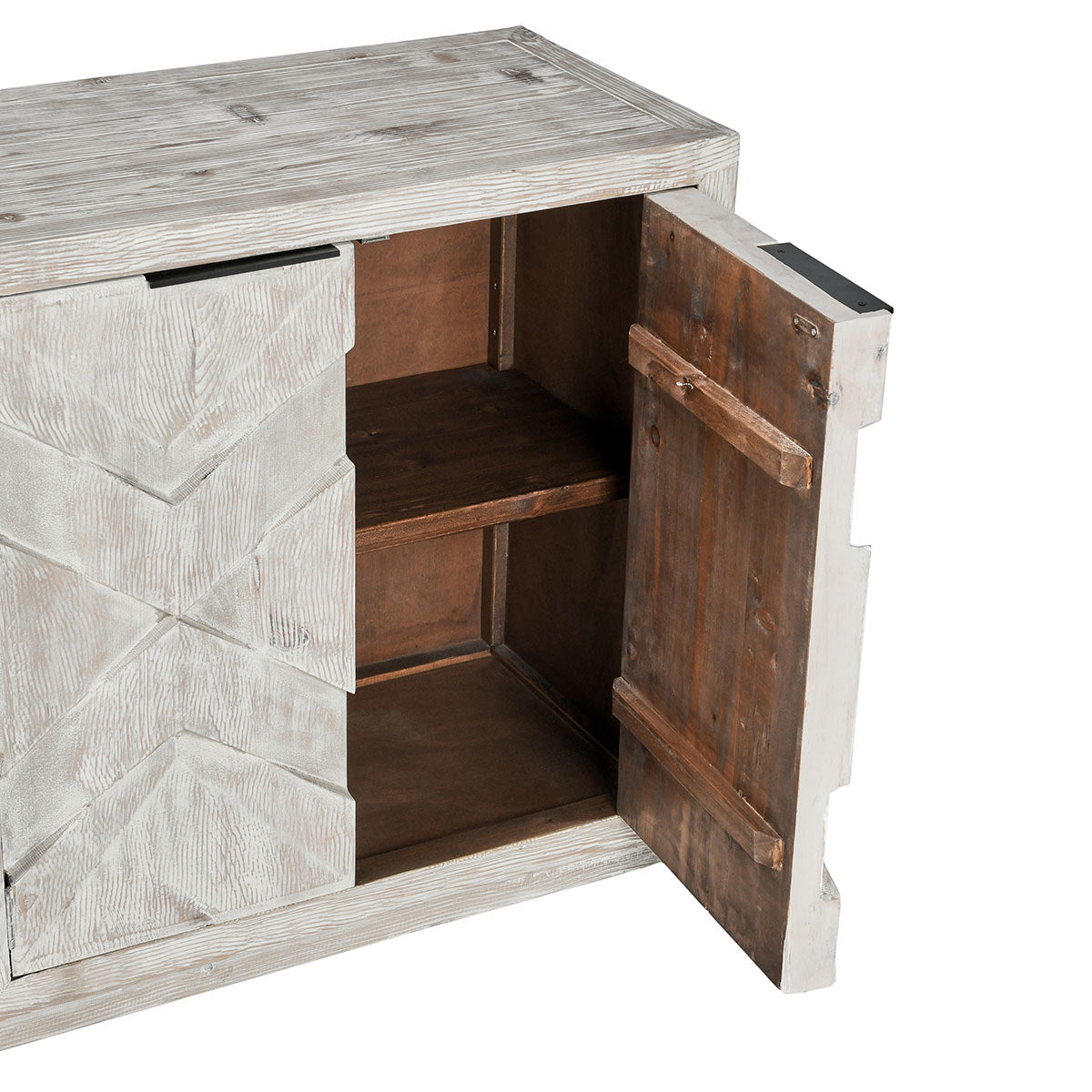 Vintage Cream Reclaimed Pine Buffets & Cabinet Frederick Six-Door Cabinet Collection
