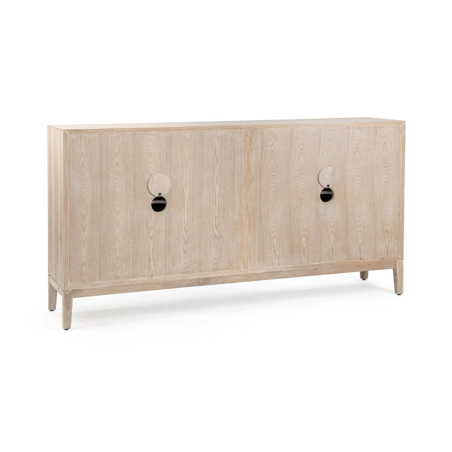 Soft Ash Oak Wood Buffets & Cabinet Mira Oak Wood 4Dr Cabinet Collection
