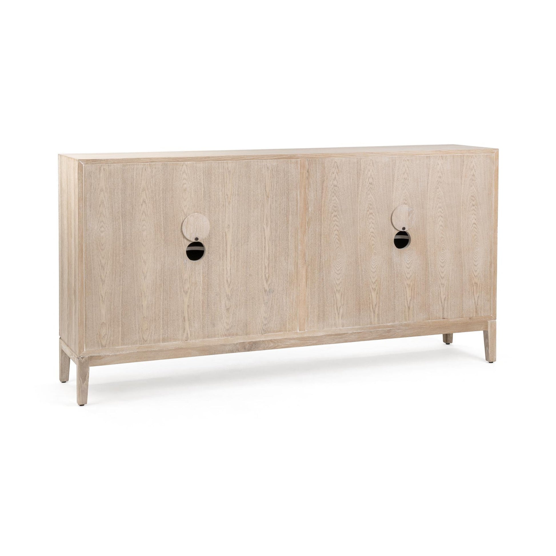 Soft Ash Oak Wood Buffets & Cabinet Mira Oak Wood 4Dr Cabinet Collection