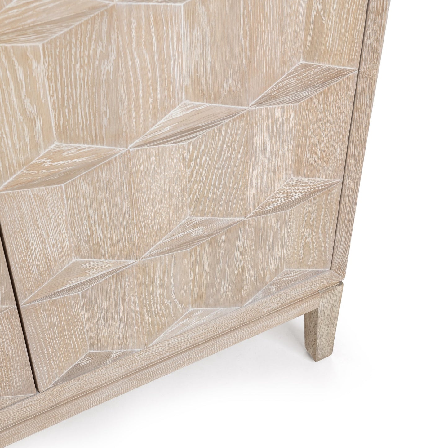 Soft Ash Oak Wood Buffets & Cabinet Mira Oak Wood 4Dr Cabinet Collection