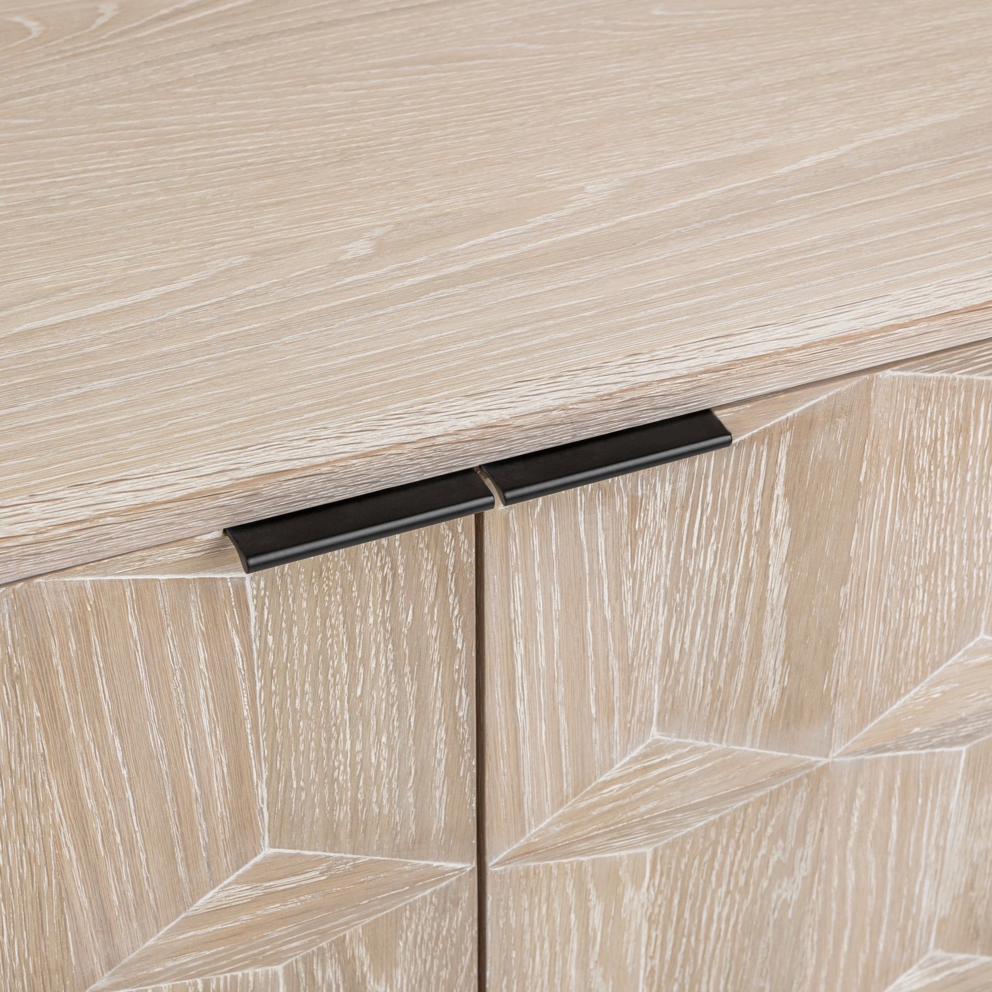 Soft Ash Oak Wood Buffets & Cabinet Mira Oak Wood 4Dr Cabinet Collection