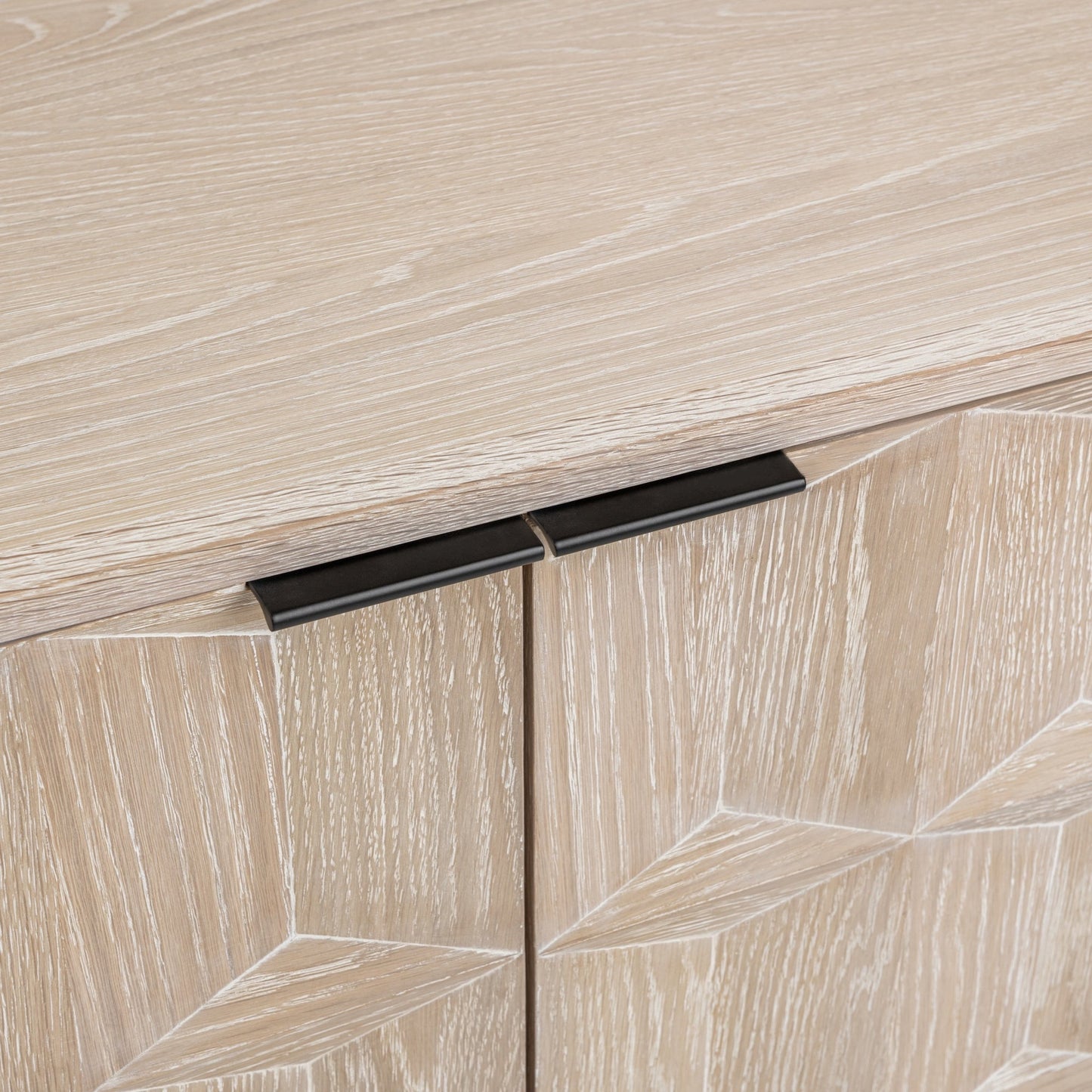 Soft Ash Oak Wood Buffets & Cabinet Mira Oak Wood 4Dr Cabinet Collection