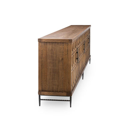 Mission Brown Reclaimed Pine Buffets & Cabinet Willmark Six-Door Cabinet Collection