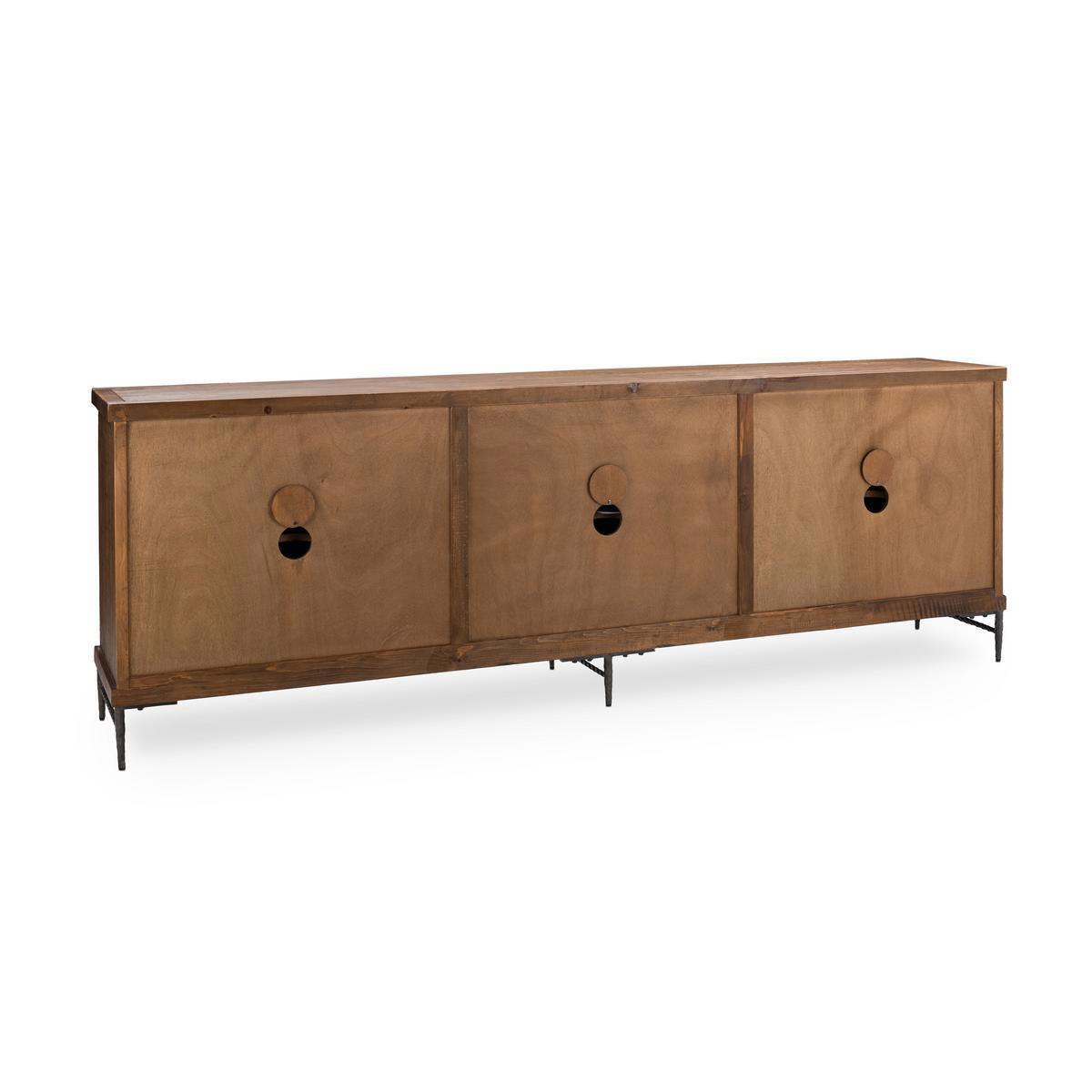 Mission Brown Reclaimed Pine Buffets & Cabinet Willmark Six-Door Cabinet Collection