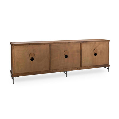 Mission Brown Reclaimed Pine Buffets & Cabinet Willmark Six-Door Cabinet Collection