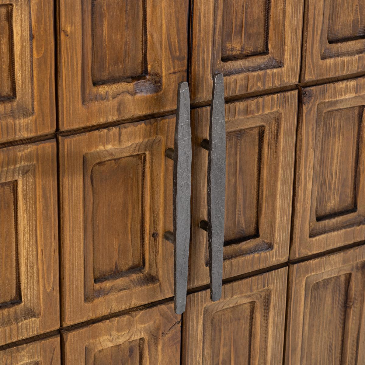 Mission Brown Reclaimed Pine Buffets & Cabinet Willmark Six-Door Cabinet Collection