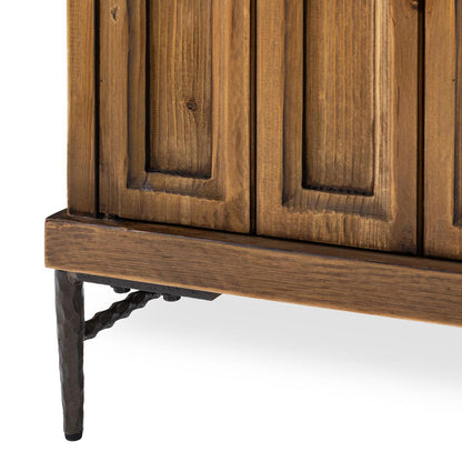 Mission Brown Reclaimed Pine Buffets & Cabinet Willmark Six-Door Cabinet Collection