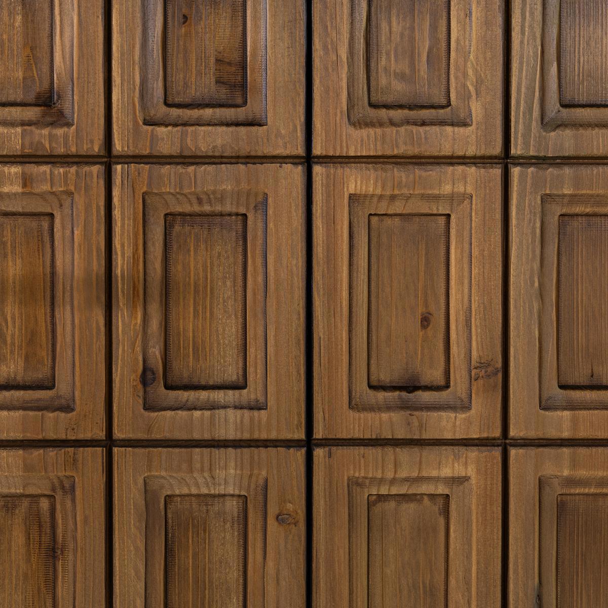 Mission Brown Reclaimed Pine Buffets & Cabinet Willmark Six-Door Cabinet Collection