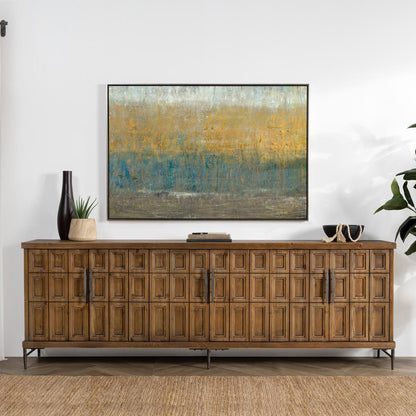 Mission Brown Reclaimed Pine Buffets & Cabinet Willmark Six-Door Cabinet Collection
