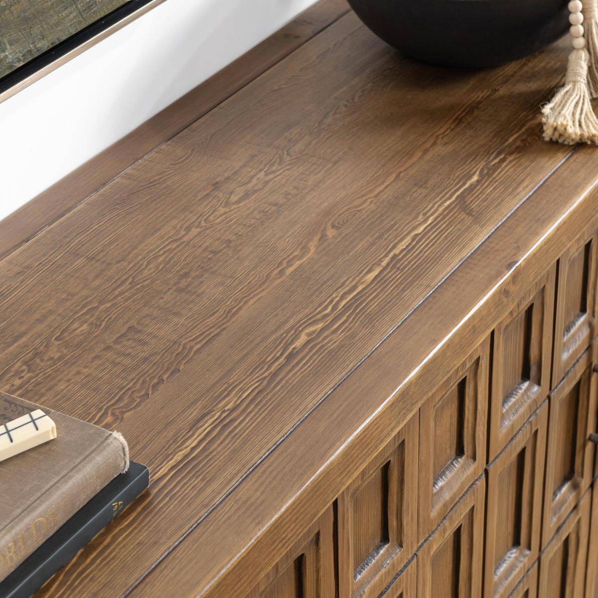 Mission Brown Reclaimed Pine Buffets & Cabinet Willmark Six-Door Cabinet Collection