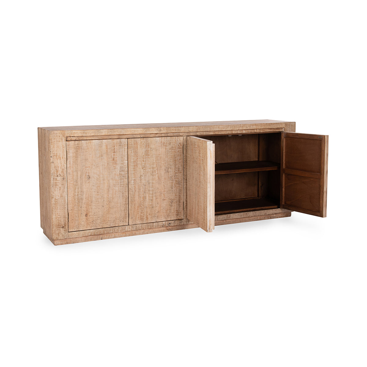 Antique Beige Reclaimed Pine Buffets & Cabinet Wolden Four-Door Buffet Collection