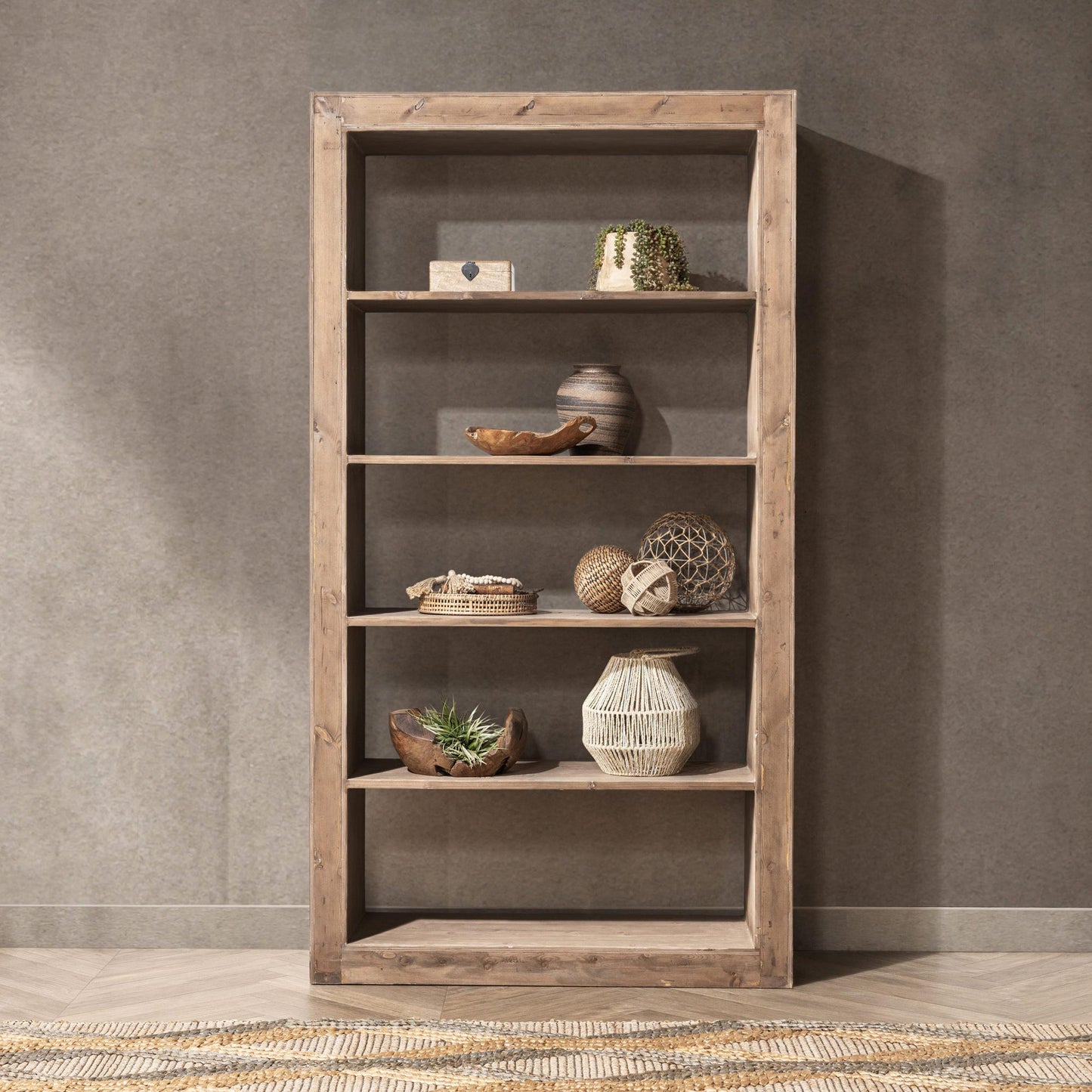 Natural Reclaimed Pine Bookcase Nalani Bookshelf Collection