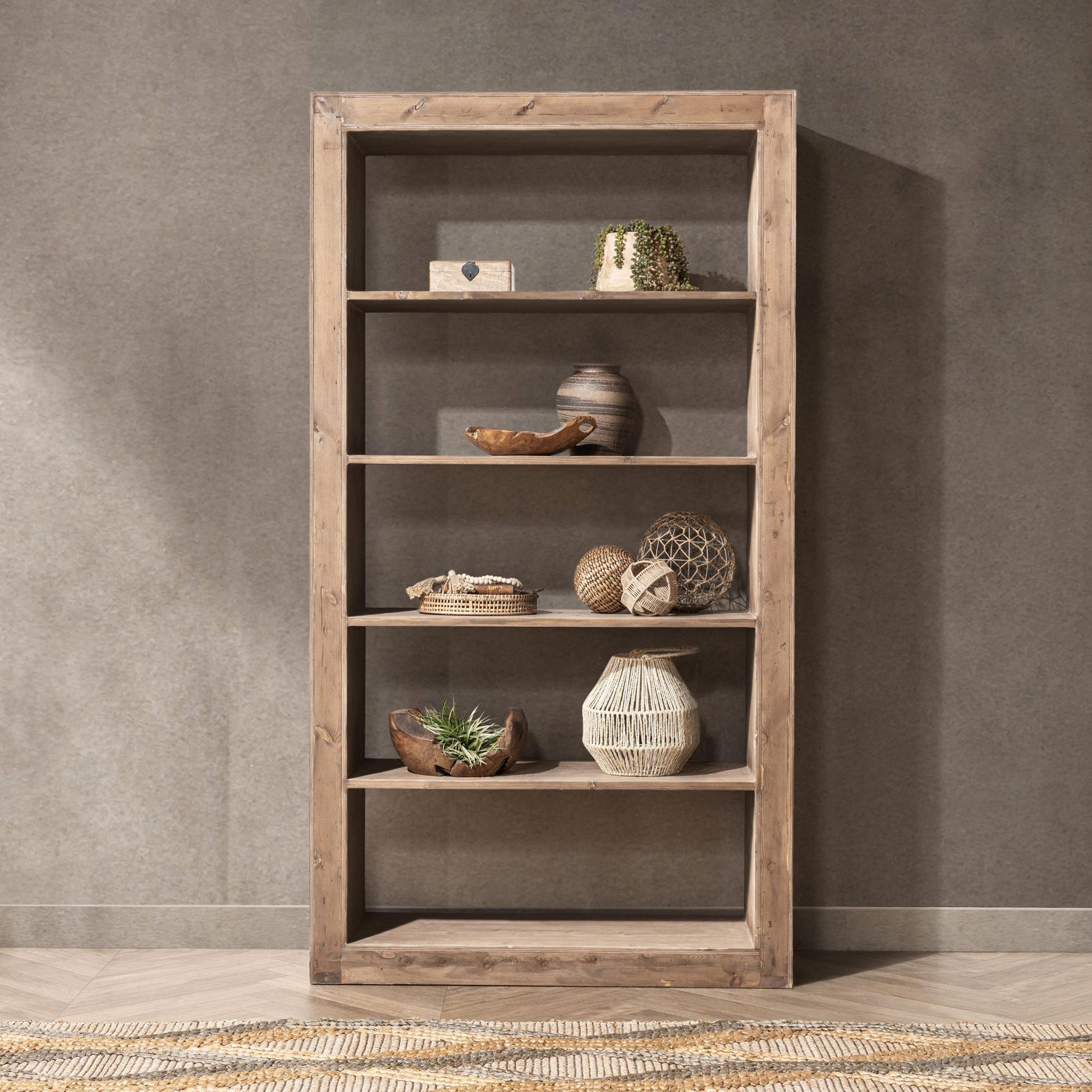 Natural Reclaimed Pine Bookcase Nalani Bookshelf Collection