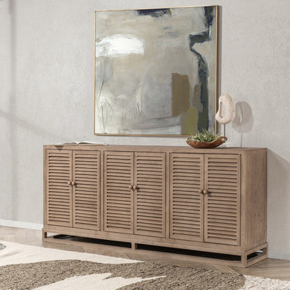 Distressed Brown Reclaimed Pine Buffets & Cabinet Jolen Six-Door Buffet Collection
