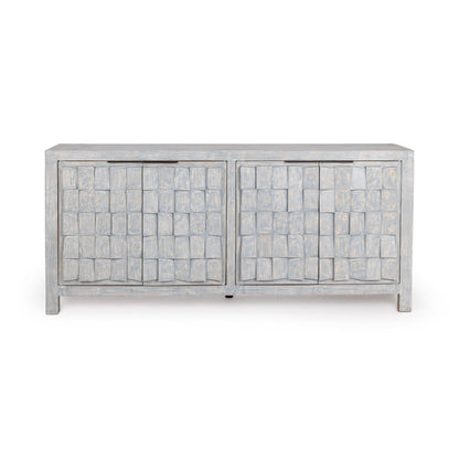 Blue Washed Reclaimed Pine Buffets & Cabinet Gama Four-Door Cabinet Collection